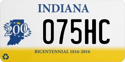 IN license plate 075HC