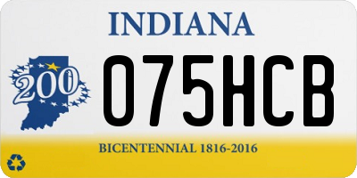 IN license plate 075HCB