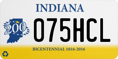 IN license plate 075HCL