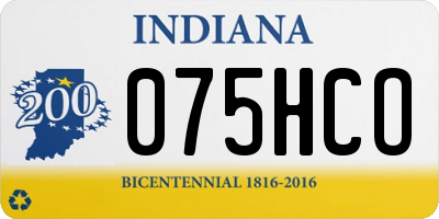 IN license plate 075HCO