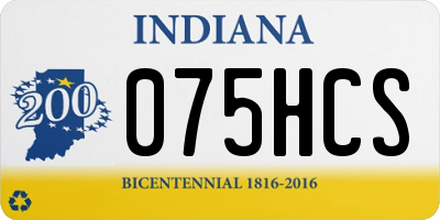 IN license plate 075HCS