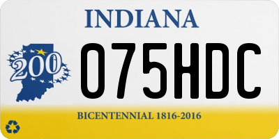 IN license plate 075HDC