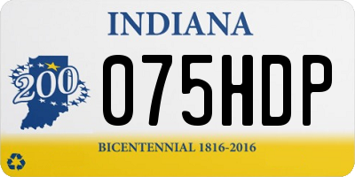 IN license plate 075HDP