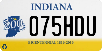 IN license plate 075HDU