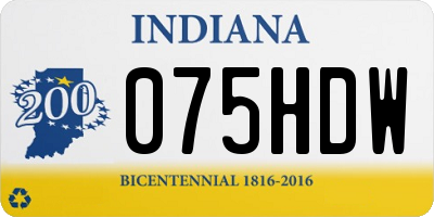IN license plate 075HDW