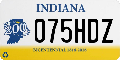 IN license plate 075HDZ