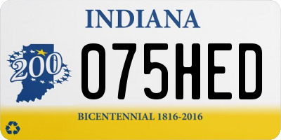 IN license plate 075HED