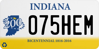 IN license plate 075HEM