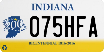 IN license plate 075HFA