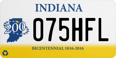 IN license plate 075HFL