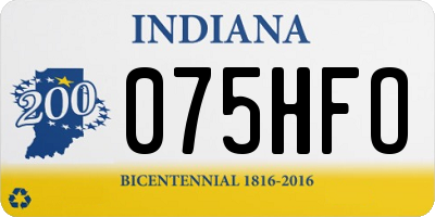IN license plate 075HFO