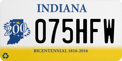 IN license plate 075HFW