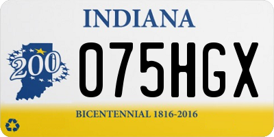 IN license plate 075HGX