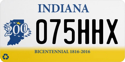 IN license plate 075HHX