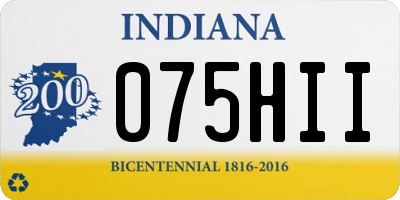 IN license plate 075HII