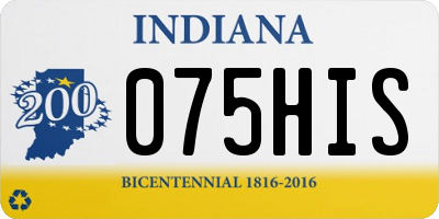 IN license plate 075HIS