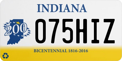 IN license plate 075HIZ
