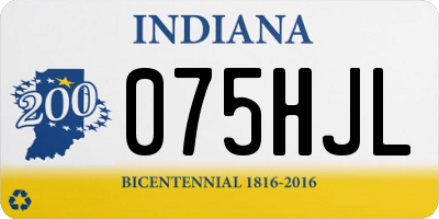 IN license plate 075HJL