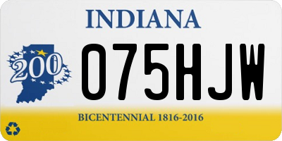 IN license plate 075HJW