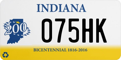 IN license plate 075HK