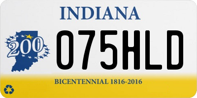 IN license plate 075HLD