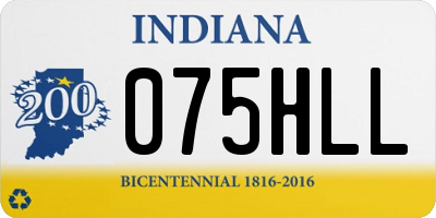 IN license plate 075HLL
