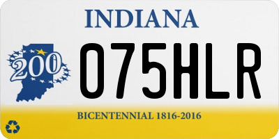 IN license plate 075HLR