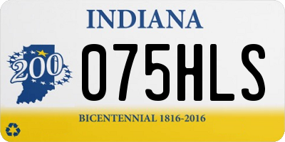 IN license plate 075HLS