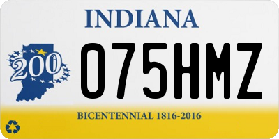 IN license plate 075HMZ