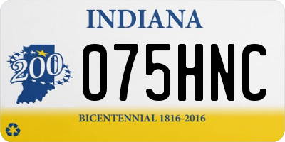 IN license plate 075HNC