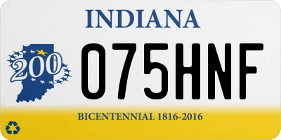 IN license plate 075HNF