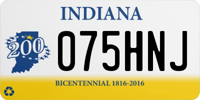 IN license plate 075HNJ