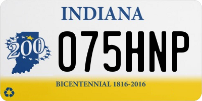IN license plate 075HNP