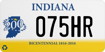 IN license plate 075HR