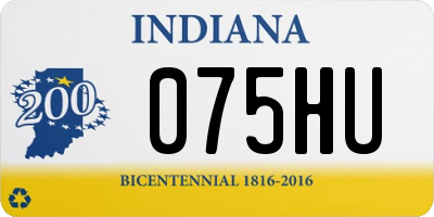 IN license plate 075HU