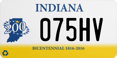 IN license plate 075HV