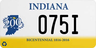 IN license plate 075I