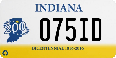 IN license plate 075ID