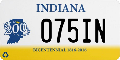 IN license plate 075IN