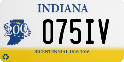 IN license plate 075IV