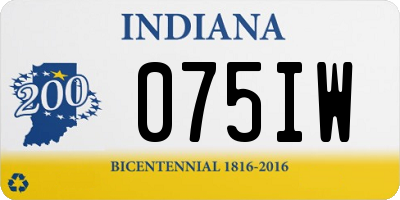 IN license plate 075IW