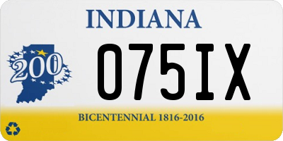 IN license plate 075IX