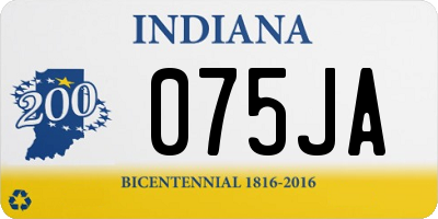 IN license plate 075JA