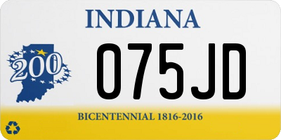 IN license plate 075JD