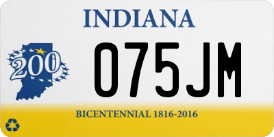 IN license plate 075JM