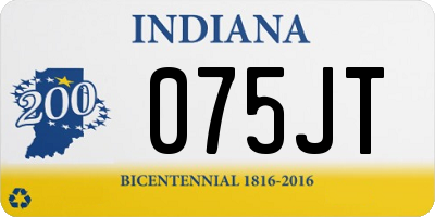 IN license plate 075JT