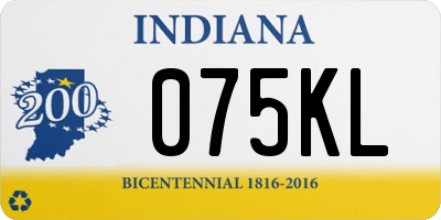 IN license plate 075KL