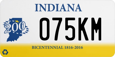 IN license plate 075KM