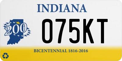 IN license plate 075KT