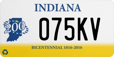 IN license plate 075KV